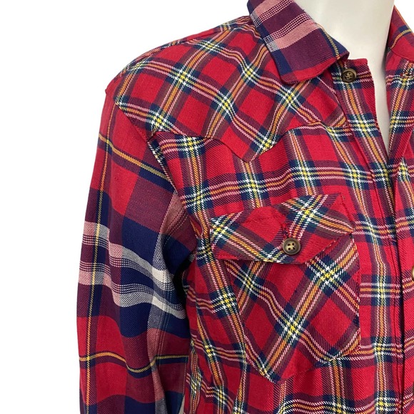 1990s NWT Button Down Cotton Flannel Shirt / Boys Large - Picture 6 of 6